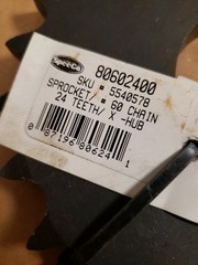 SpeeCo 80602400 Sprocket/#60 Chain, 24 Teeth/X -HUB, 5540578