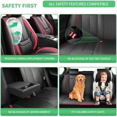 Acura RSX 2022-2026 All Weather Seat Covers Black Red Waterproof Leather Airbag