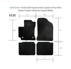 CarsCover Custom Fit 2014-2019 Toyota Corolla Front and Rear Carpet Car Floor…