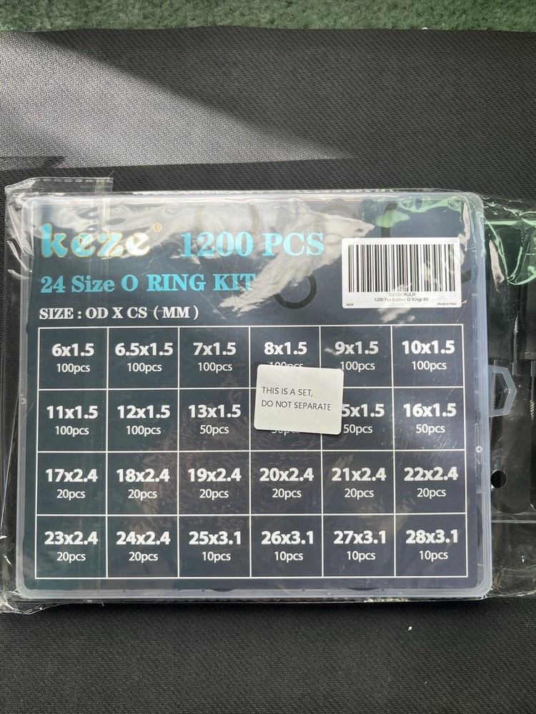 1200 24 Piece Universal Rubber O Ring Kit With Pick And Hook