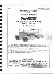 Fairmont M14 Railway Car Service Operators Manual Parts Catalog