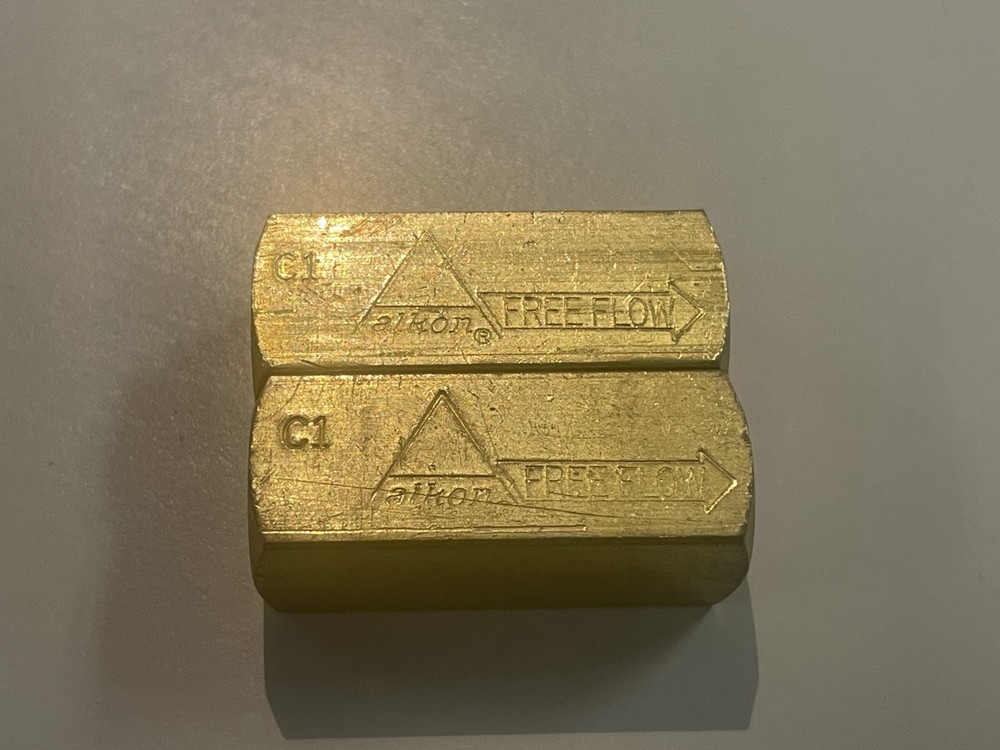 Alkon – Brass Mini Check Valve – 3/8 inch – Lot of 2 New