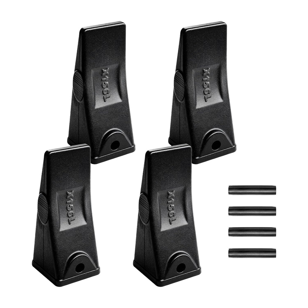 Excavator Bucket Teeth with Pins, 4 Pack X156L Bucket Tooth Set for Smooth & Eff