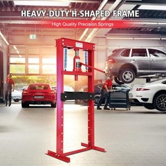 Garvee|12 Ton Hydraulic Shop Press|H-Frame|Garage Auto Repair Metalworking Red