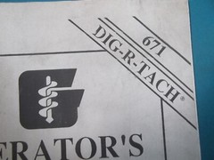 GENERAL 671 DIG-R-TACH POST HOLE DIGGER PART OPERATION & MAINTENANCE MANUAL BOOK