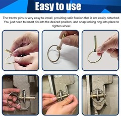 4-Piece Heavy Duty Lynch Pin Assortment Kit, 3/16 Inch Round Lock Size: 4.5*36