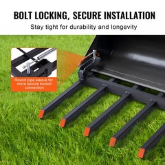 Uimoso Clamp on Debris Pallet Forks to 60″ Bucket 4560 lbs Capacity Heavy Duty