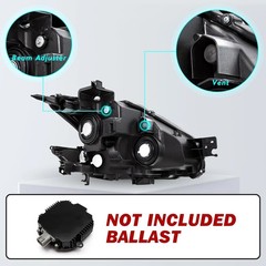 2009-2014 Maxima Halogen Headlight Assembly Chrome Housing Not for HID