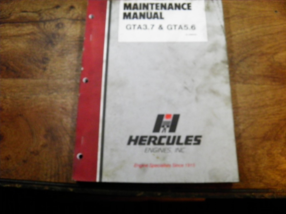 HERCULES GTA3.7 GTA5.6 MAINTENANCE MANUAL