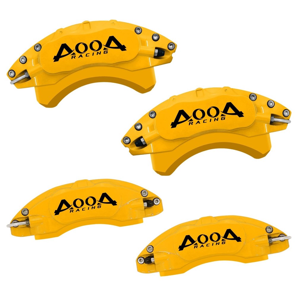 Aluminum Caliper Covers Yellow Black Characters Subaru WRX 2022-2024 Front Rear