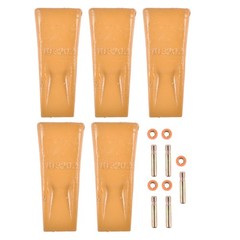 5 Packs Bucket Teeth with Pins & Retainers Yellow Replace for CAT J200 Series