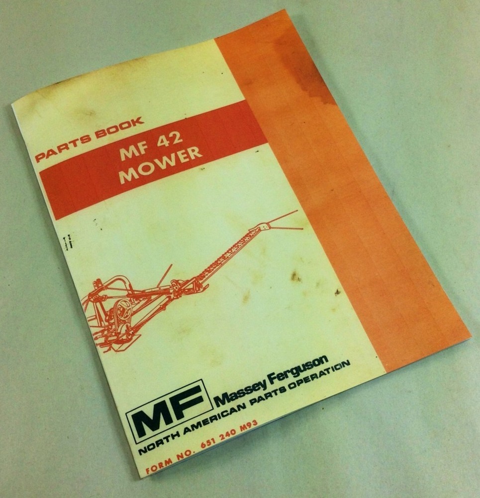 Massey Ferguson Mf 42 Mower Bar Sickle Parts Book Manual Rear Mounted Part List