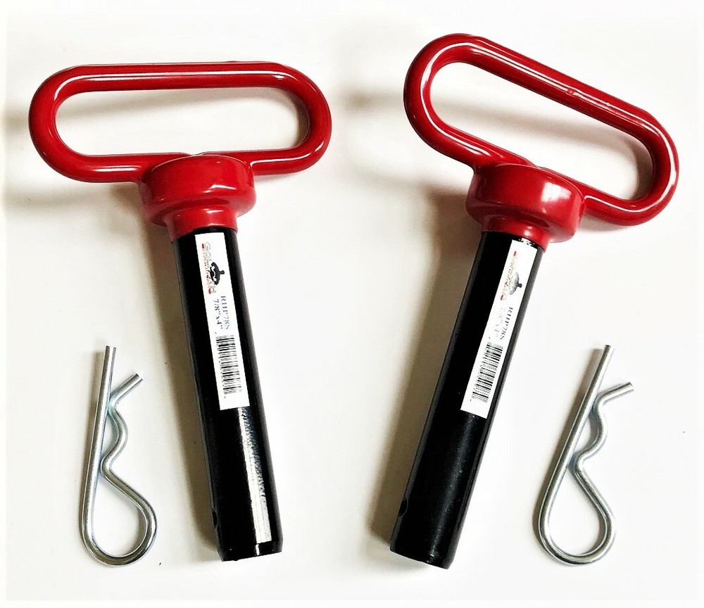2 GOLIATH INDUSTRIAL RED HANDLE 7/8 X 4″ TRACTOR HITCH PINS WAGON TRAILER RHP78S