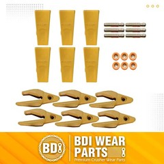 119-3204 CAT Style J200 Backhoe Bucket Shanks & 1U3202 Dirt Teeth with Pins -6PK