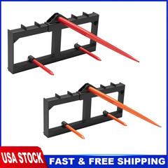 49″ Hay Spear 3000lbs Quick Attach for Skid Steer Loader & Tractor w/ Hay Spear
