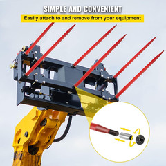 Mophorn Hay Spear 49″ Bale Spear 4500 Lbs Capacity, Bale Spike Quick Attach Squa