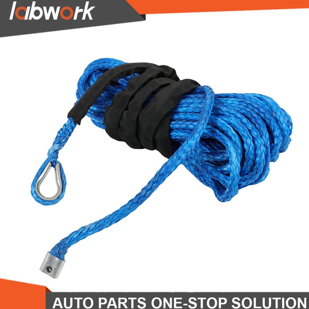Labwork 5/16″x50′ Synthetic Winch Rope Line Recovery Cable 12000LBS W/Sheath US