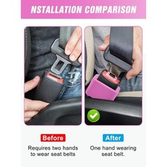 2PCS Pink Silicone Seat Belt Buckle Holder Makes Receptacle Stand Upright