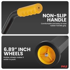Pyle 24” Rolling Magnetic Sweeper with Adjustable 24-Inch, Black and Orange