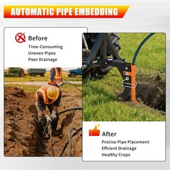 Pipe Layer Attachment Fits Any 3-Point Hitch Mounted Ripper Hitch Lawn Subsoiler
