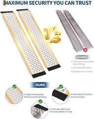 2 Pack 4/5 FT Aluminum Shed Ramps Loading Ramps for ATV ,Motorcycle ,Lawn Mower