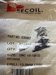 5 pcs Recoil 03082 Helicoils UNC 1/2-13x1D 304 Stainless
