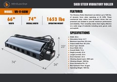 Wolverine 63″ Skid Steer Vibratory Roller Attachment 3.3Ton Compactor VR-11-66W