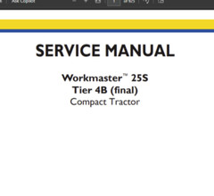 New Holland WORKMASTER 25s TIER 4B Tractors Service Repair Manual 51421067 PDF