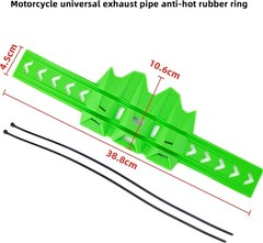 Motorcycle Universal Exhaust Heat Shield Cover Muffler Pipe Guard Color: green