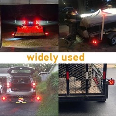 Trailer Lights, 2Pcs Square Red Led Rear Combination Tail Ligh Color: Red Lens