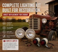 310066F Tractor Headlight Assembly Set 12V with Butler Style Side Light Lamps…