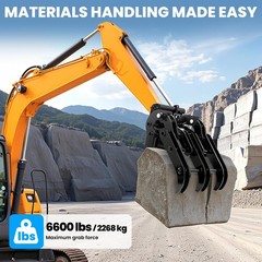 Excavator Attachment Grapple Wood, Metal and Stone Mini Grapple