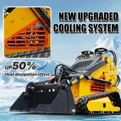 Mini Skid Steer Loader 24HP 4-in-1 Bucket 3-Stage Pump Hydraulic System Upgraded