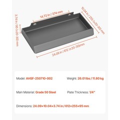Uimoso 1/4 in Skid Steer Mount Plate 1500lbs Quick Attach Loader Plate