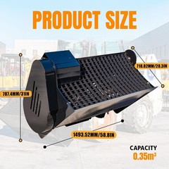48″ Skid Steer Concrete Mixer Bucket Compatible Attachment for Construction