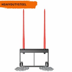 49″ Universal Hay Bale Spear Front Loader Tractor Bucket Attachment Mover Spike