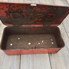 OEM Case Tractor Embossed Orange Tool Box Read