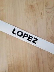 LOPEZ last name decal sticker vinyl (2) PAIR Gloss BLACK 8″ FAST USA
