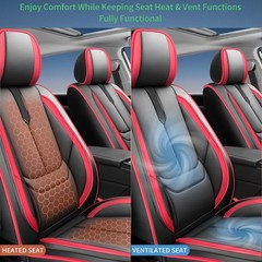 Acura RSX 2022-2026 All Weather Seat Covers Black Red Waterproof Leather Airbag