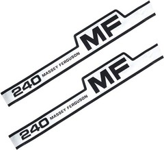 Massey Ferguson 240 Tractor Bonnet Side Decal Emblem Sticker Set Of 2 Unit