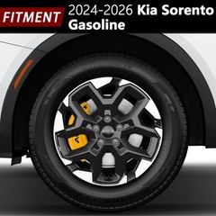 Yellow Black Aluminum Brake Caliper Covers 2024-2026 Kia Sorento Front Rear Kit