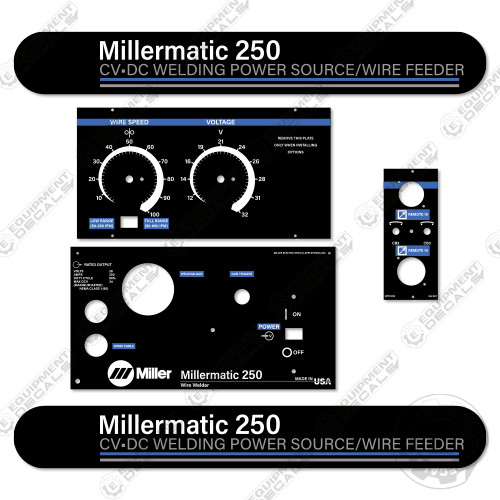 Fits Millermatic 250 Decal Kit Welder – 7 YEAR OUTDOOR 3M VINYL!