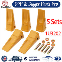 5 Sets 1U3202 Bucket Teeth with Pins 8E6208 Retainers 8E6209 for J200 Series