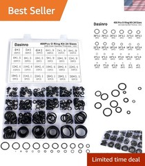 400 Pcs O-Ring Assortment in Nitrile Rubber: Versatile for Plumbing & Automotive