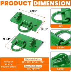 Bolt On Grab Hooks & D Ring Kit for John Deere Tractor 1025R 2032R 3320 2520 New