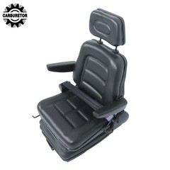 Suspension Tractor & Forklift Seat Armrest Safety Belt Black Adjustable Backrest