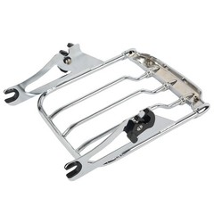 Chrome Detachable Sissy Bar Backrest Pad & Luggage Rack for Touring 2009-2025