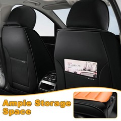 2 Seat Covers Front Only for Equinox EV 2024-2026 Black Orange