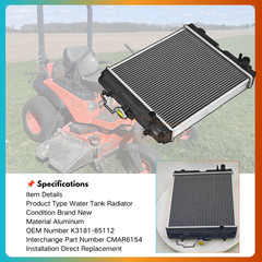 For Kubota ZD331 Lawn Mower Cooling Brand New Radiator CMAR6154 K3181-85112 NEW