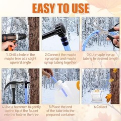 15 Maple Syrup Tree Tapping Kits – 5/16″ Taps, Tubing, Filters, Drill Bit & Bags